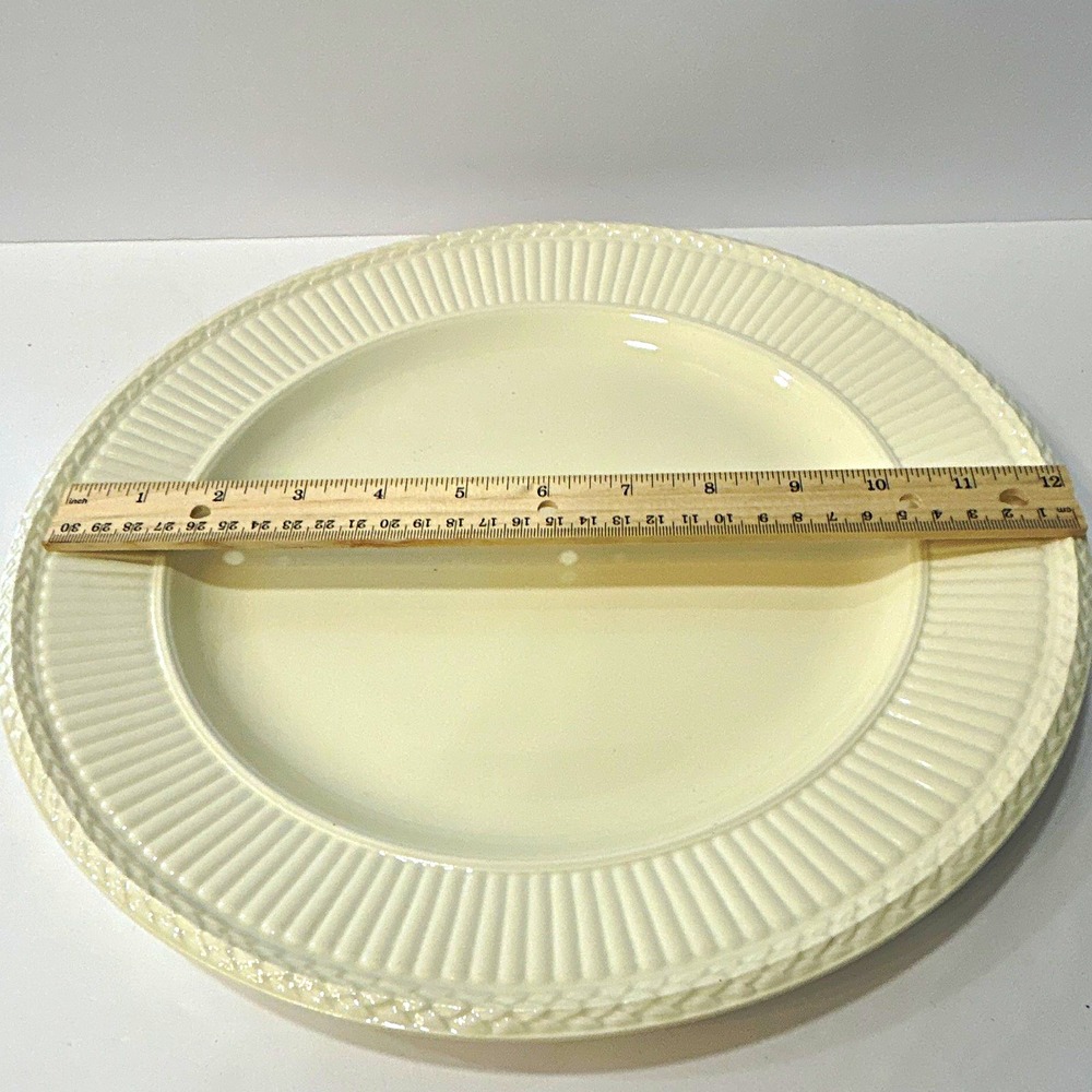Wedgwood Cream Round Ceramic Platter 12 in England Vintage 1950s